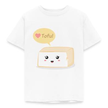 Love Tofu, Cute Food Doodle - Kids' T-Shirt - white - Front - AI Model Kid Male (0cm)