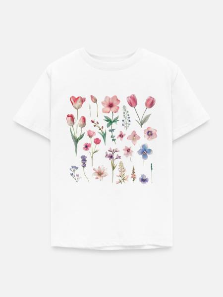Frühlingsblumen - Kinder T-Shirt - Weiß