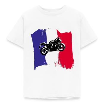 MOTO FRANCE - T-shirt Enfant - blanc - Devant - AI Model Kid Male (0cm)