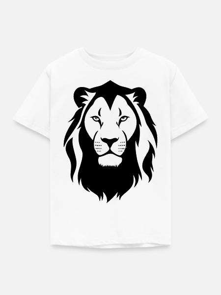 Felin Dschungel Löwenkopf - Kinder T-Shirt - Weiß