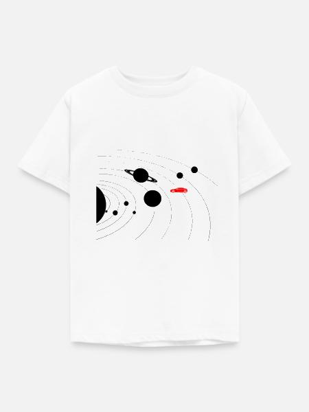 sonnensystem tesla - Kinder T-Shirt - Weiß