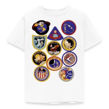 NASA Apollo Mission Abzeichen - Kinder T-Shirt - Weiß - Vorne - AI Model Kid Male (0cm)