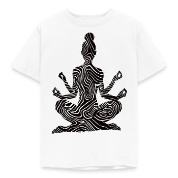 Yoga découpé sur papier - T-shirt Enfant - blanc - Devant - AI Model Kid Male (0cm)