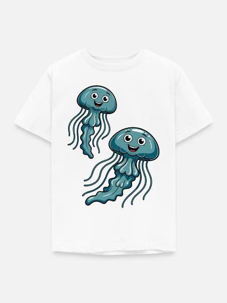 Fröhliche Quallen - Kinder T-Shirt - Weiß