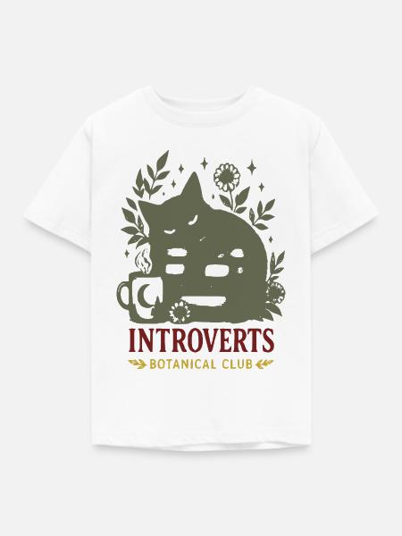 Introvert Botanik Club - Kinder T-Shirt - Weiß