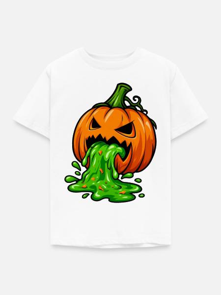 Giftiger Halloween Kürbis - Kinder T-Shirt - Weiß