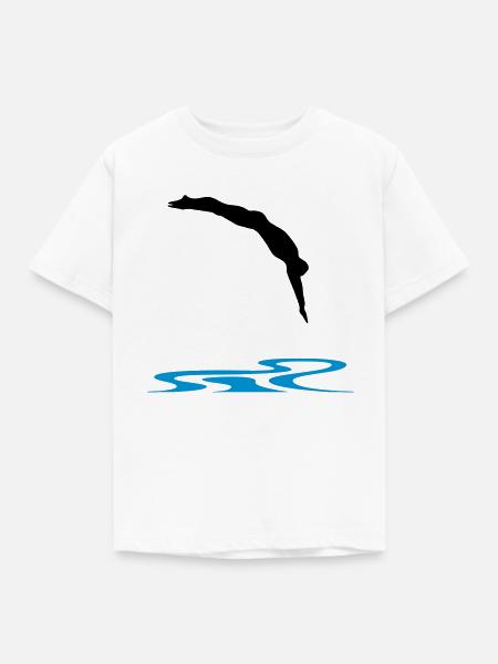 Schwimmer, Schwimmen - Kinder T-Shirt - Weiß