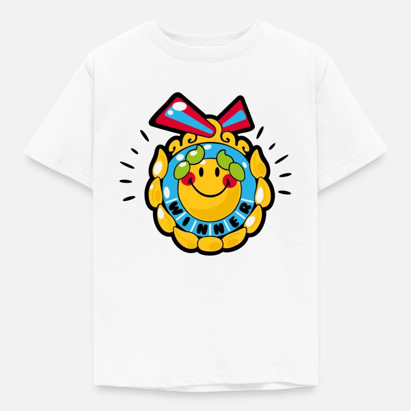 Smiley Winning Medal - Maglietta per bambini - bianco