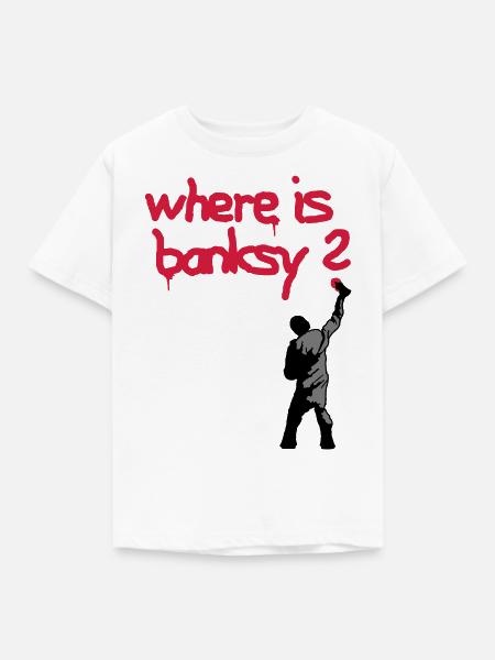 where is banksy - Kinder T-Shirt - Weiß