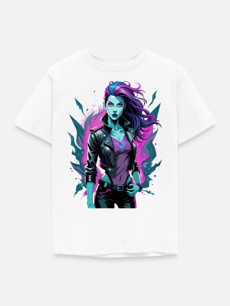 Moderne Tinte Gothic Gir - Kinder T-Shirt - Weiß