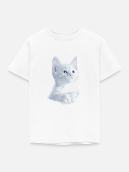 Kitty Kätzchen Katzen Shirt - Kinder T-Shirt - Weiß