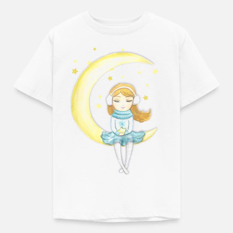 Luna Sterne - Kinder T-Shirt - Weiß