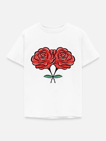 rosen blumen - Kinder T-Shirt - Weiß