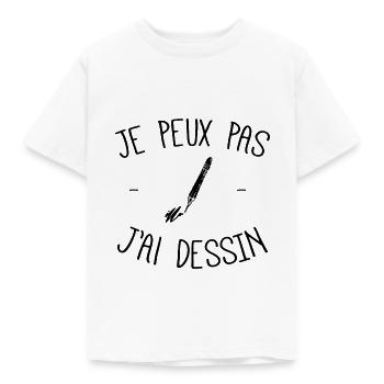 Je peux pas j'ai dessin - T-shirt Enfant - blanc - Devant - AI Model Kid Male (0cm)