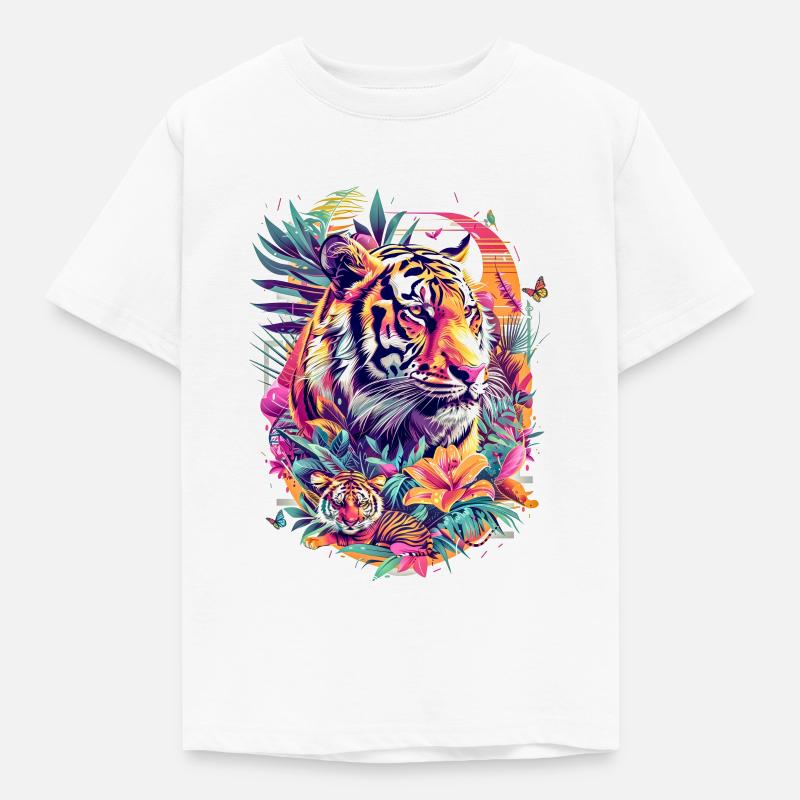 Conception de tigre - T-shirt Enfant - blanc