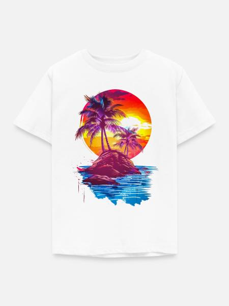 Insel Junge - Kinder T-Shirt - Weiß