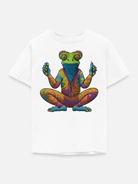 Yoga Chamäleone - Kinder T-Shirt - Weiß