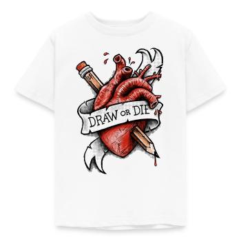 Draw or Die - Kids' T-Shirt - white - Front - AI Model Kid Male (0cm)