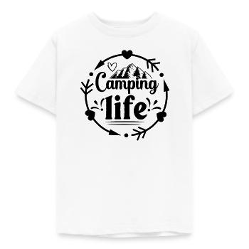 Camping Leben Wandershirt - Kinder T-Shirt - Weiß - Vorne - AI Model Kid Male (0cm)