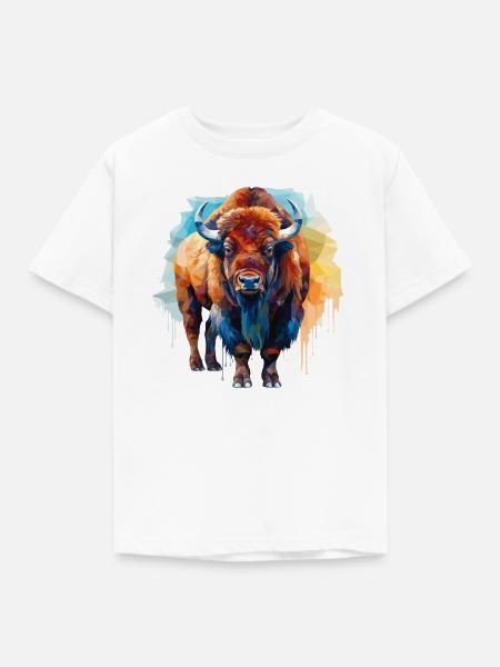 Bison - Kinder T-Shirt - Weiß