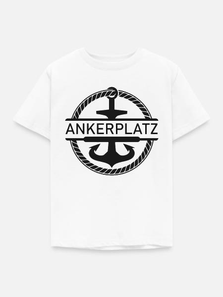 Ankerplatz mit Schiff Anker - Kinder T-Shirt - Weiß