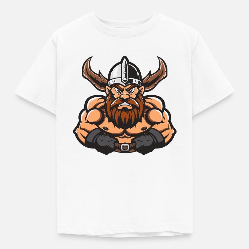 Wikinger Comic - Kinder T-Shirt - Weiß