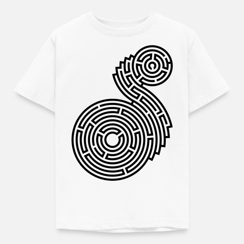 round two-part labyrinth - Kids' T-Shirt - white