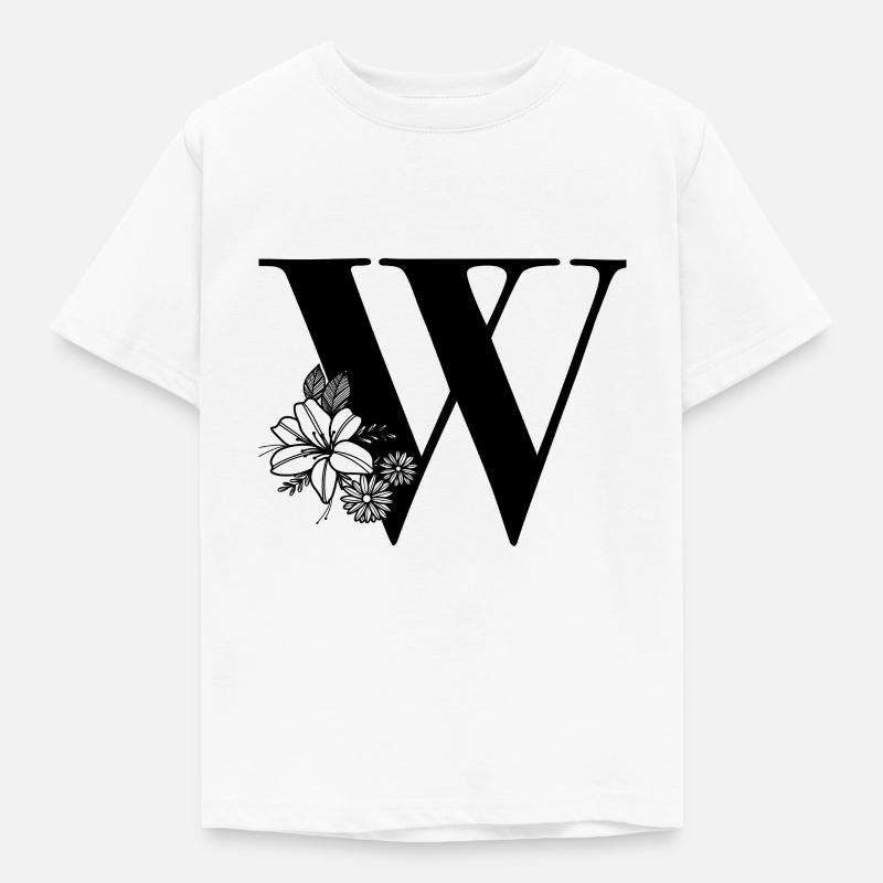 Buchstabe W - Kinder T-Shirt - Weiß