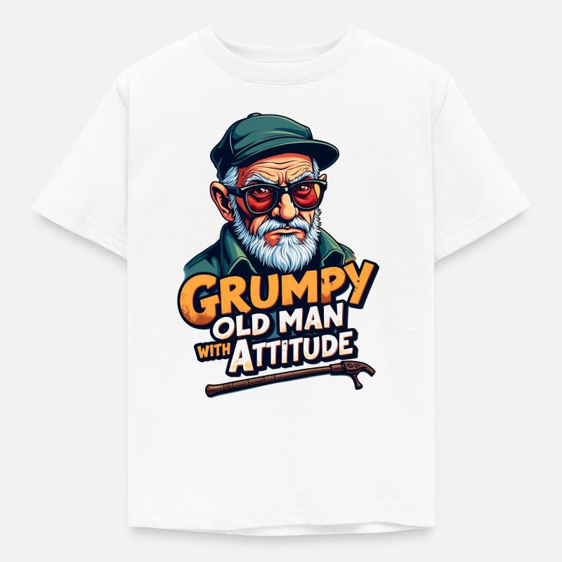 GRUMPY OLDMAN - Kids' T-Shirt - white