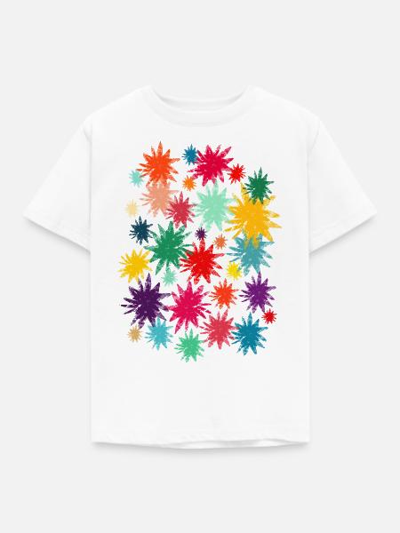 Bunte Blüten (Used) 01 - Kinder T-Shirt - Weiß