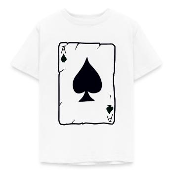 Pik Ass Damen Kostüm - Kinder T-Shirt - Weiß - Vorne - AI Model Kid Male (0cm)