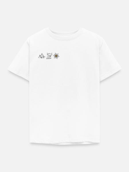 Berge Kuh Edelweiss_Wandershirt - Kinder T-Shirt - Weiß