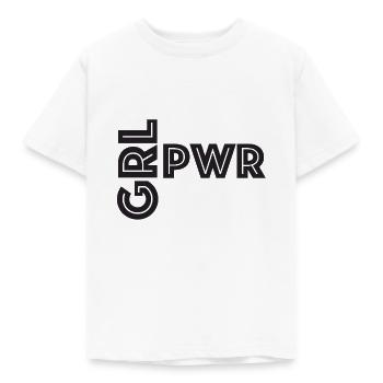 Girl power - Kids' T-Shirt - white - Front - AI Model Kid Male (0cm)