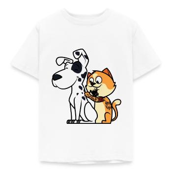 Chat Dalmate Tatouage - T-shirt Enfant - blanc - Devant - AI Model Kid Male (0cm)