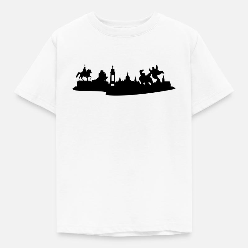 Hannover // Skyline // Silhouette // Skylineshirt - Kinder T-Shirt - Weiß