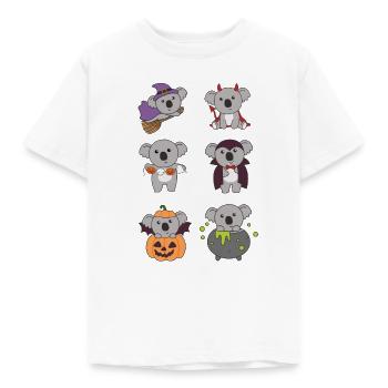 Koala Halloween Hexe Teufel Kürbis Vampier Kostüm - Kinder T-Shirt - Weiß - Vorne - AI Model Kid Male (0cm)