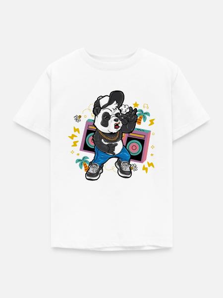 HipHop Panda - Kinder T-Shirt - Weiß
