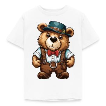 Lederhosen / Animal / Traditional costume / Tradition / Bear - Kids' T-Shirt - white - Front - AI Model Kid Male (0cm)