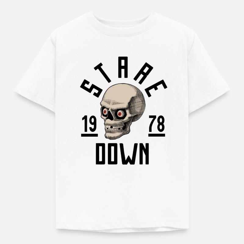 Crâne fixant - T-shirt Enfant - blanc