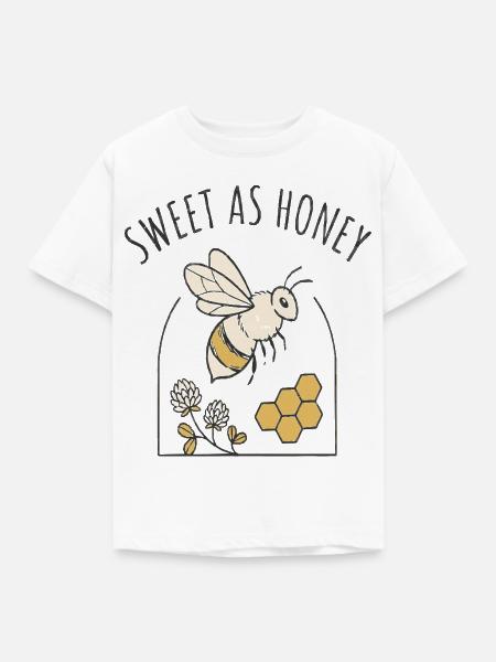 Süß wie Honig Bienenmotiv - Kinder T-Shirt - Weiß