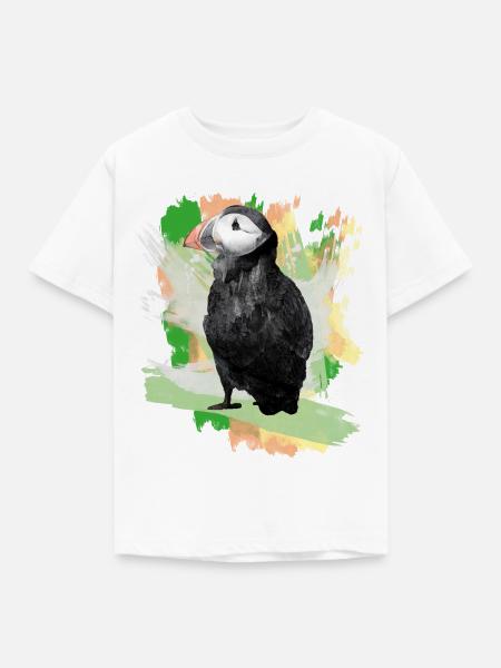 Papageientaucher Grafitti - Kinder T-Shirt - Weiß
