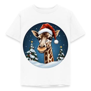 Giraffe Weihnachten - Kinder T-Shirt - Weiß - Vorne - AI Model Kid Male (0cm)