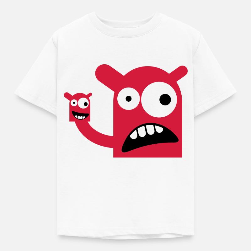 Ein Monster mit einer Monster-Puppe - Kinder T-Shirt - Weiß