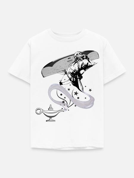 Magic Lampe Gleitschirmflug - Kinder T-Shirt - Weiß