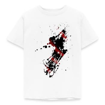 schwarz rot Farben Aufdruck Spritzer - Kinder T-Shirt - Weiß - Vorne - AI Model Kid Male (0cm)