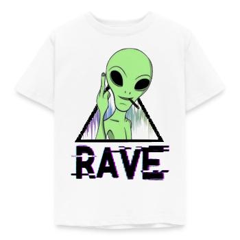 rave alien - Kids' T-Shirt - white - Front - AI Model Kid Male (0cm)