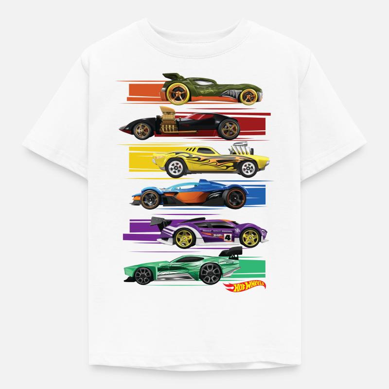 Hot Wheels Différents Modèles De Voitures - T-shirt Enfant - blanc