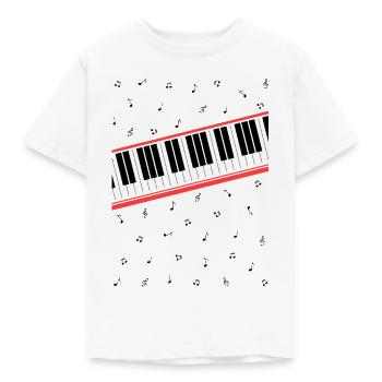 Beat It - Piano und Musiknoten - Kinder T-Shirt - Weiß - Vorne - AI Model Kid Male (0cm)