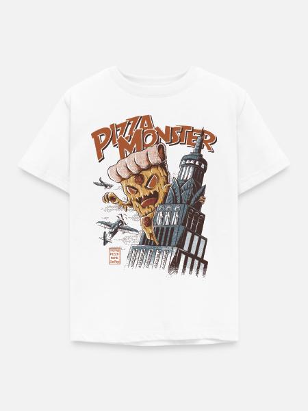 Pizza-Monster - Kinder T-Shirt - Weiß