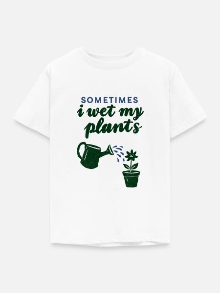 Manchmal gieße ich meine Pflanzen - Kinder T-Shirt - Weiß